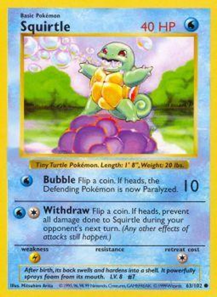 Squirtle - 63/102 - Common - Shadowless Edition