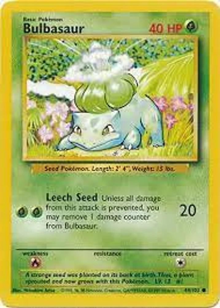 Bulbasaur - 44/102 - Common - 1999-2000 Wizards Base Set Copyright Edition