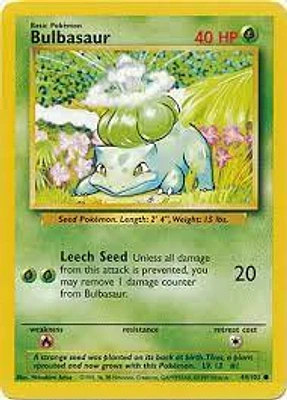 Bulbasaur - 44/102 - Common - 1999-2000 Wizards Base Set Copyright Edition