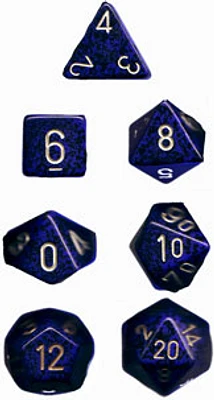 Speckled Golden Cobalt 7 Dice Set - CHX25337