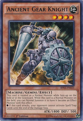 Ancient Gear Knight - BP03-EN033 - Rare - 1st Edition