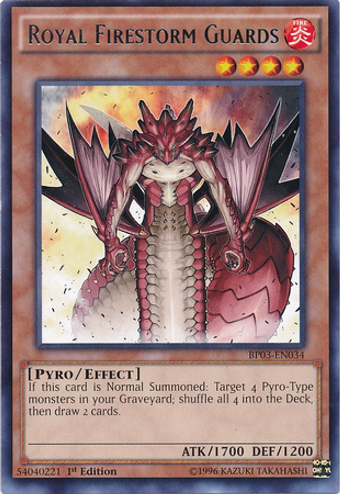 Royal Firestorm Guards - BP03-EN034 - Rare - 1st Edition