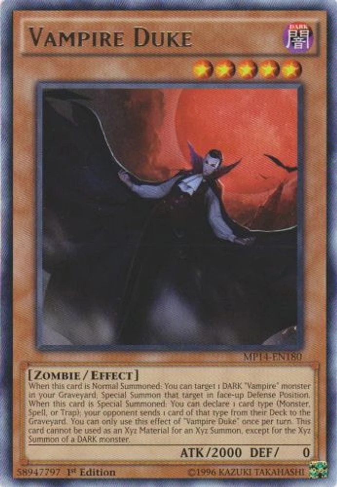 Vampire Duke - MP14-EN180 - Rare - 1st Edition