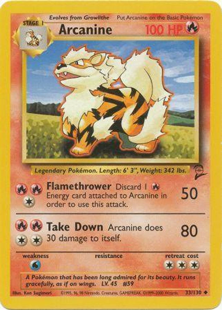 Arcanine - 33/130 - Uncommon - Unlimited Edition