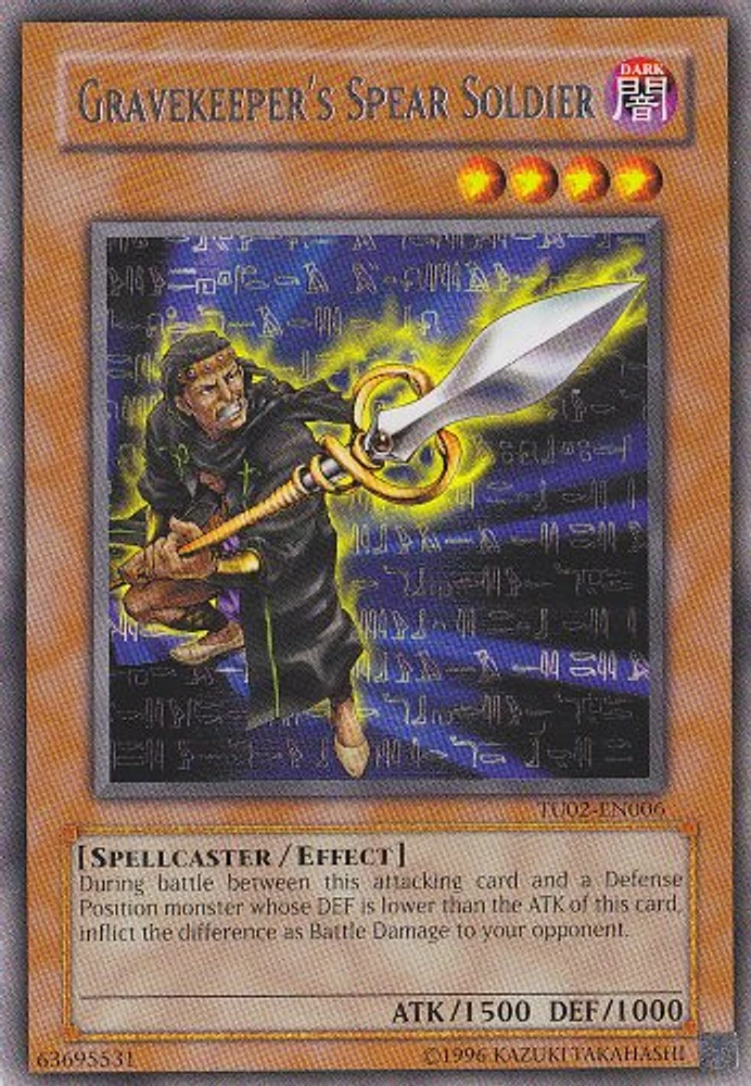 Gravekeeper's Spear Soldier - TU02-EN006 - Rare - Unlimited Edition