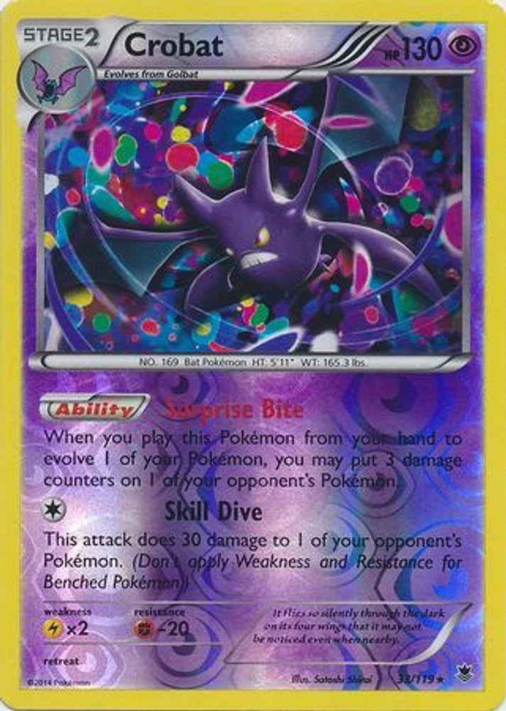 Crobat - 33/119 - Rare - Reverse Holo