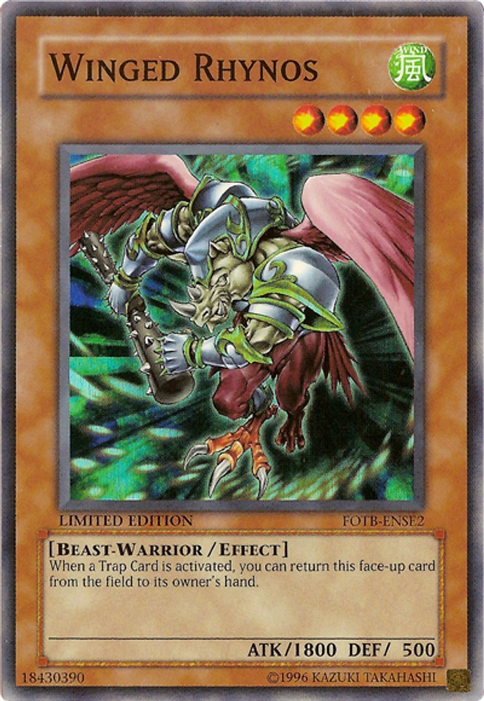 Winged Rhynos - FOTB-ENSE2 - Super Rare - Limited Edition