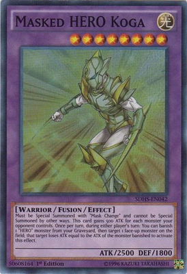 Masked HERO Koga - SDHS-EN042 - Super Rare - 1st Edition