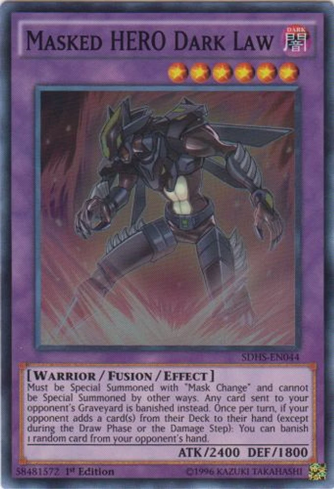 Masked HERO Dark Law - SDHS-EN044 - Super Rare - 1st Edition