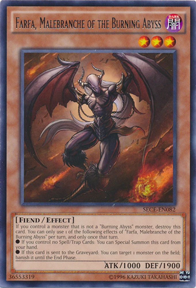 Farfa, Malebranche of the Burning Abyss - SECE-EN082 - Rare - Unlimited Edition