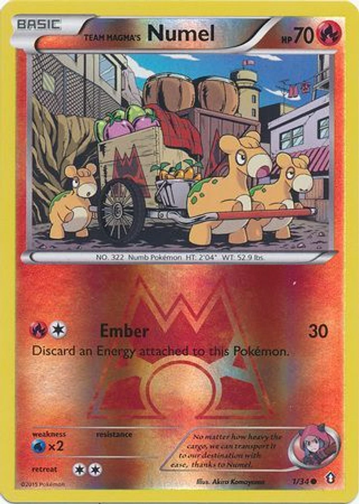 Team Magma's Numel - 1/34 - Common - Reverse Holo