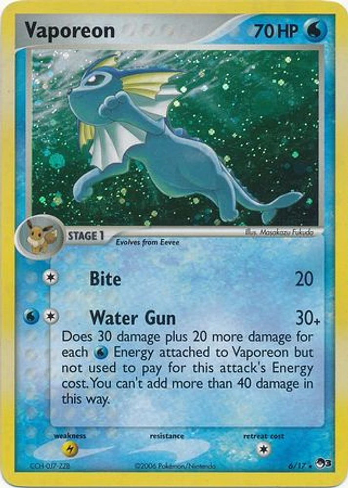 Vaporeon - 6 - Holo Rare - Reverse Holo