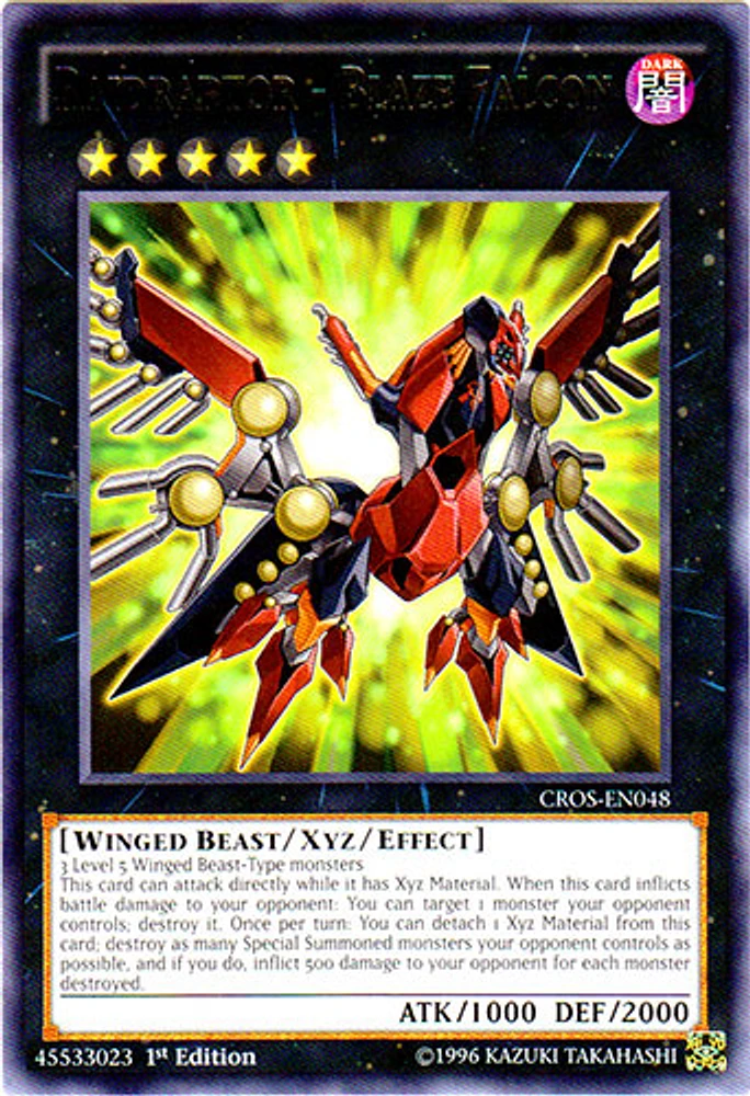 Raidraptor - Blaze Falcon CROS-EN048 Rare 1st Edition