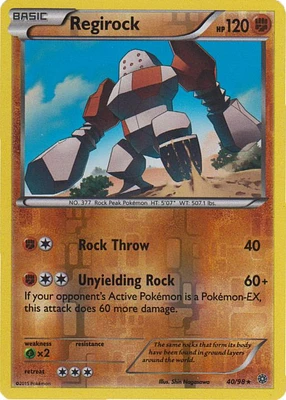 Regirock - 40/98 - Rare - Reverse Holo