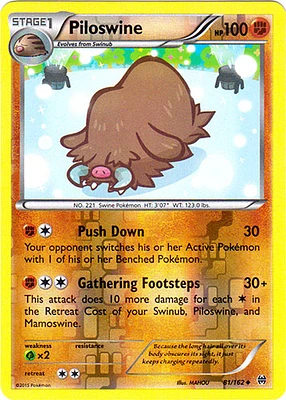 Piloswine - 81/162 - Uncommon - Reverse Holo