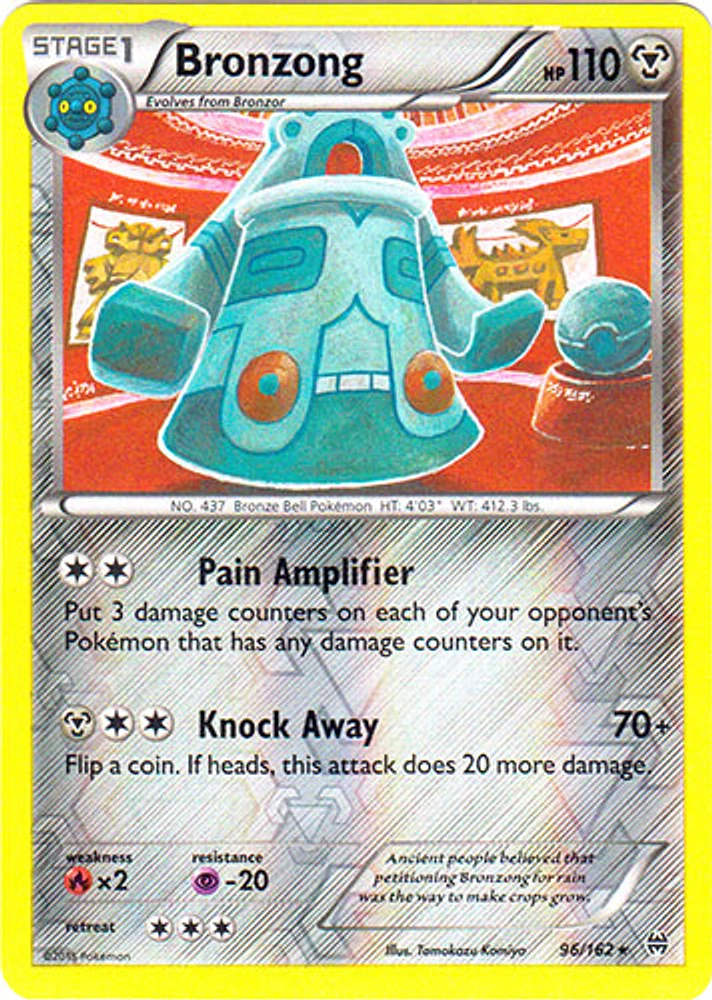 Bronzong - 96/162 - Rare - Reverse Holo