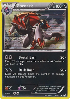 Zoroark - 90/113 - Non-Holo Battle Arena Decks: Mewtwo vs Darkrai Exclusive