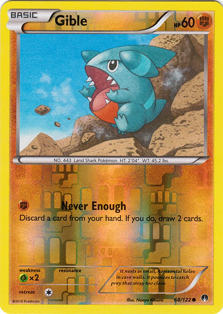 Gible - 68/122 Common Reverse Holo