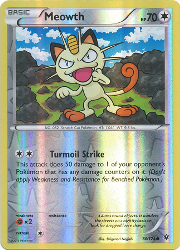 Meowth - 74/124 - Common - Reverse Holo