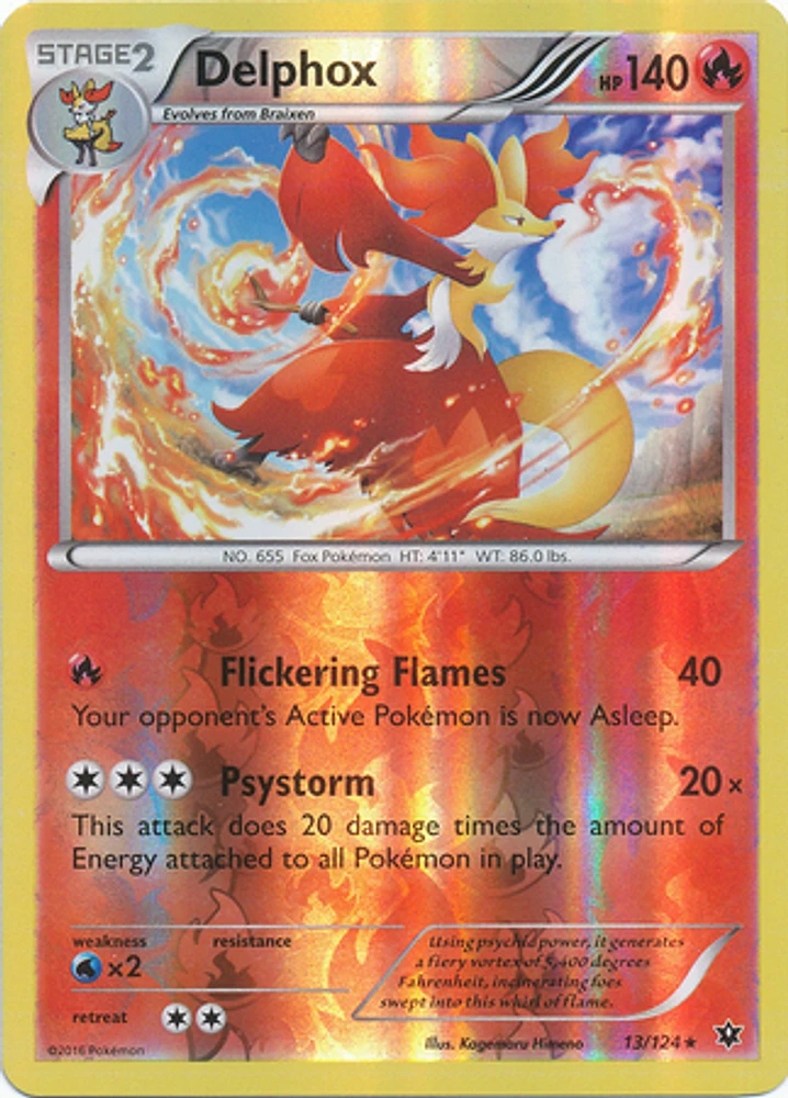 Delphox - 13/124 Holo Rare Reverse