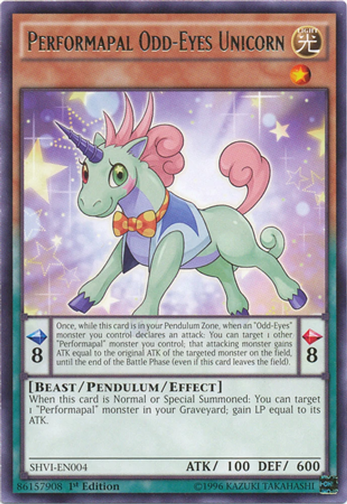 Performapal Odd-Eyes Unicorn - SHVI-EN004 - Rare - 1st Edition