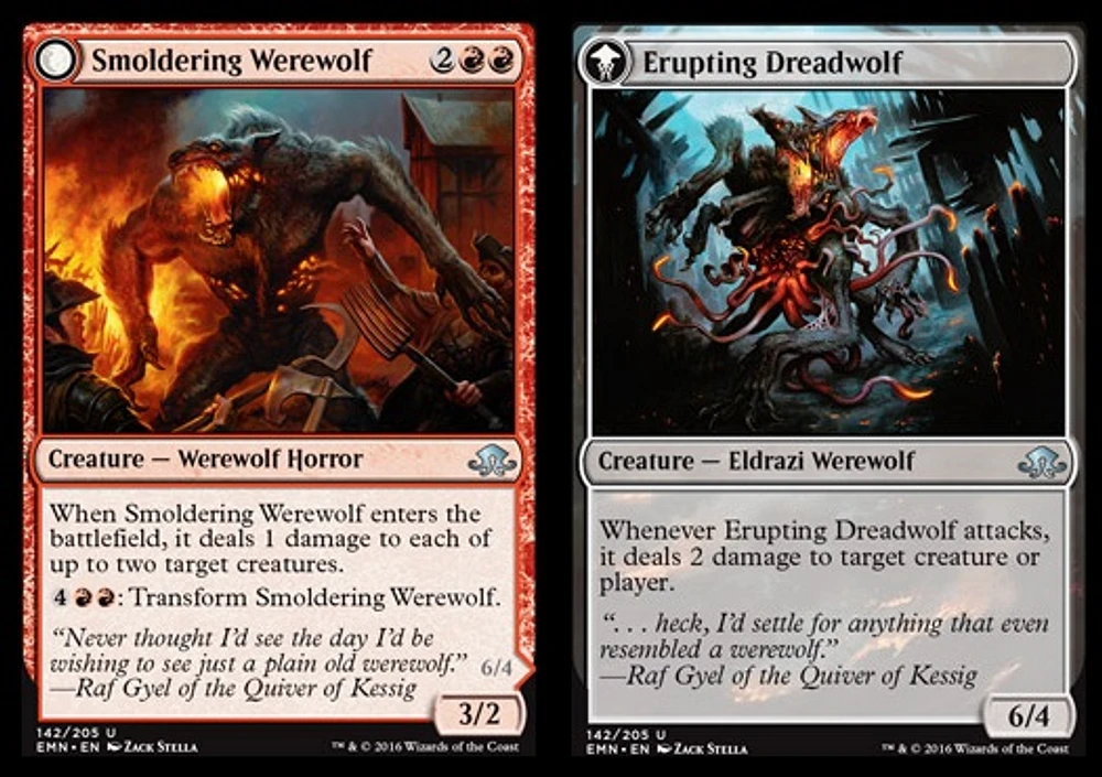 Smoldering Werewolf // Erupting Dreadwolf