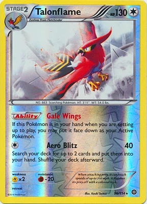 Talonflame - 96/114 Rare Reverse Holo