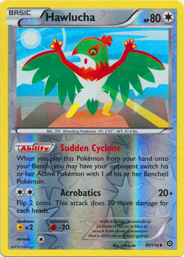 Hawlucha - 97/114 - Uncommon - Reverse Holo