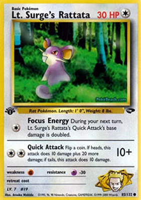 Lt. Surge's Rattata - 85/132 - Common - 1st Edition