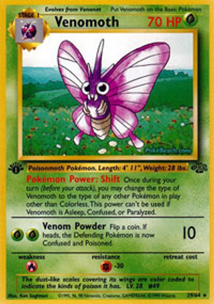 Venomoth - 29/64 - Rare - 1st Edition