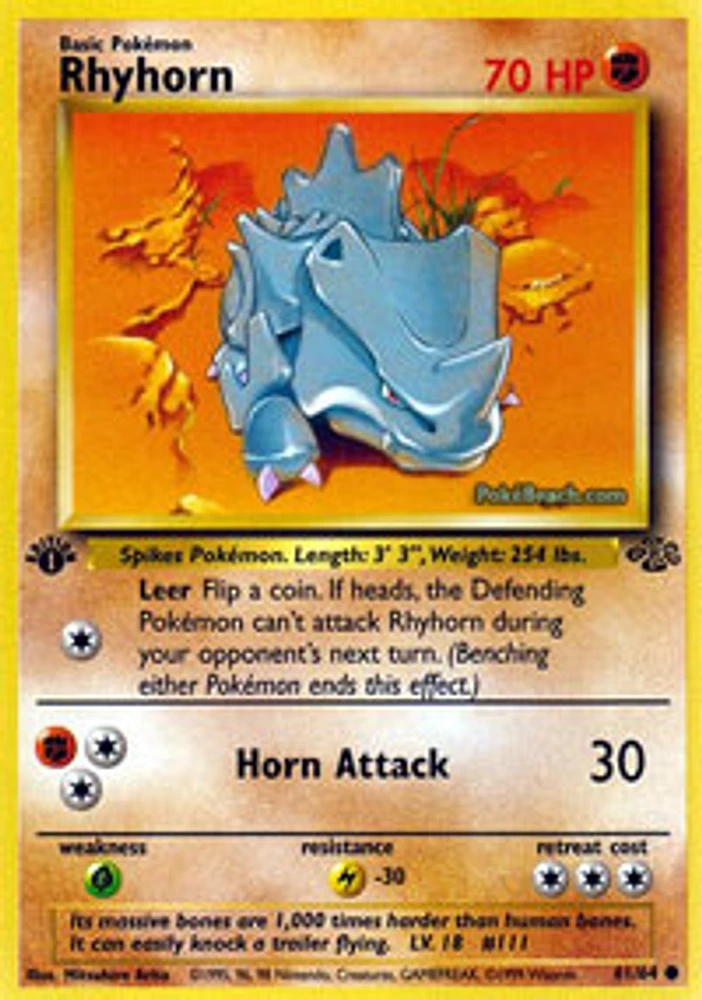 Rhyhorn - 61/64 - Common - 1st Edition