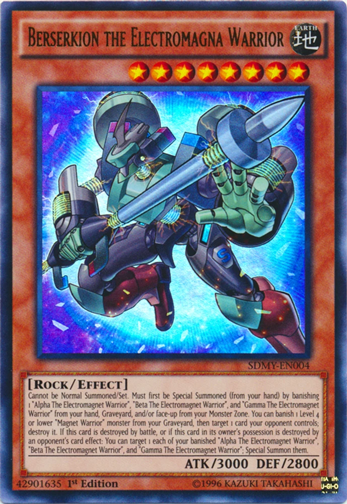 Berserkion the Electromagna Warrior - SDMY-EN004 - Ultra Rare - 1st Edition