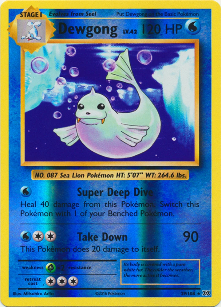 Dewgong - 29/108 - Rare - Reverse Holo