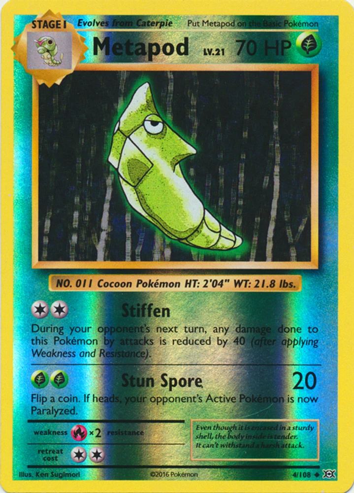 Metapod - 4/108 Uncommon Reverse Holo