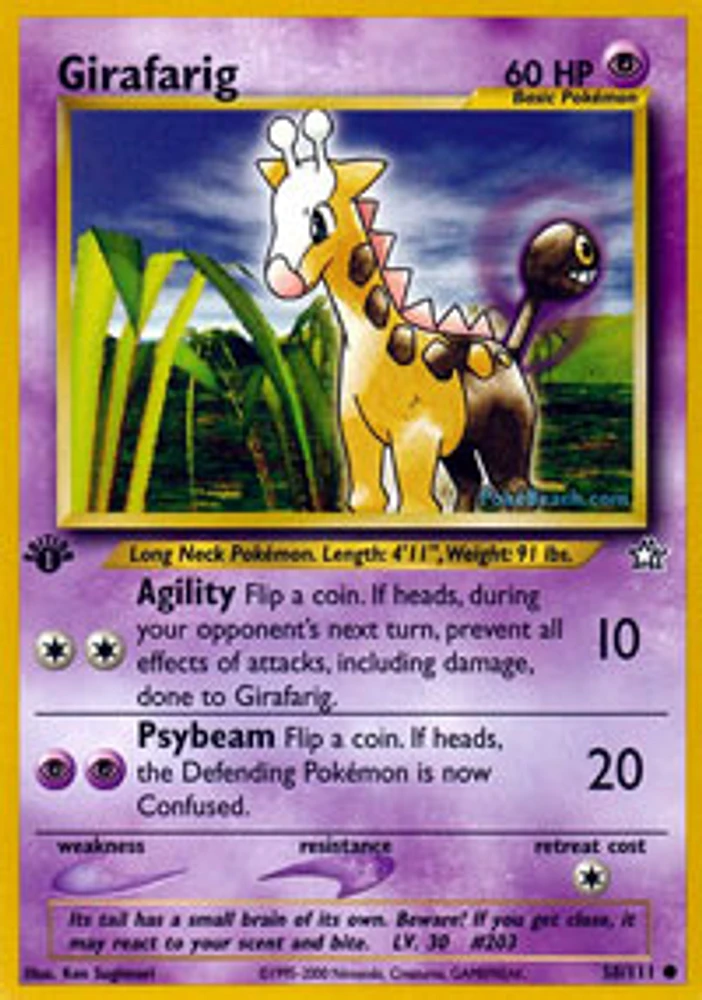 Girafarig - 58/111 - Common - 1st Edition