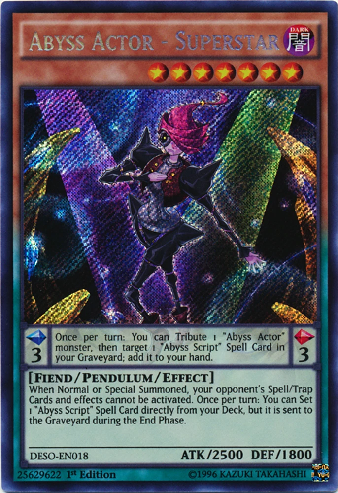 Abyss Actor - Superstar - DESO-EN018 - Secret Rare - 1st Edition