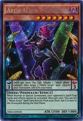 Abyss Actor - Superstar - DESO-EN018 - Secret Rare - 1st Edition