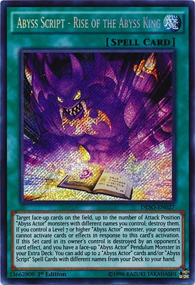 Abyss Script - Rise of the Abyss King - DESO-EN027 - Secret Rare - 1st Edition