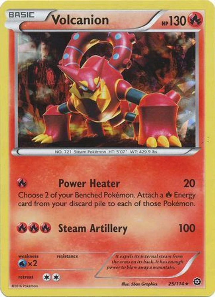 Volcanion - 25/114 - Cracked Ice Holo Theme Deck Exclusive