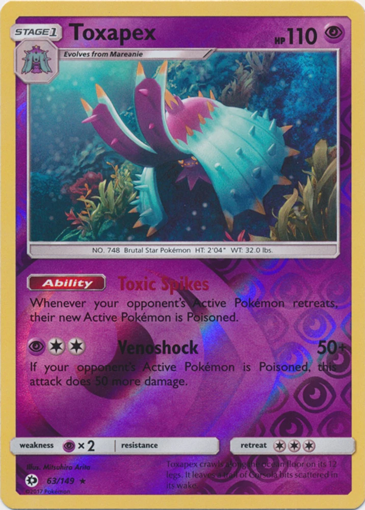 Toxapex - 63/149 - Holo Rare - Reverse Holo