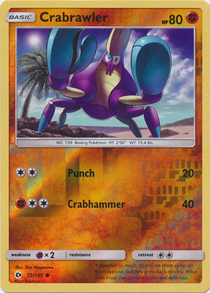 Crabrawler - 72/149 - Common - Reverse Holo