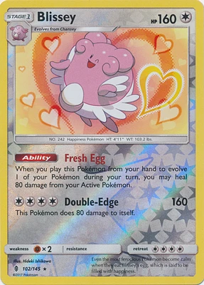 Blissey - 102/145 Holo Rare Reverse