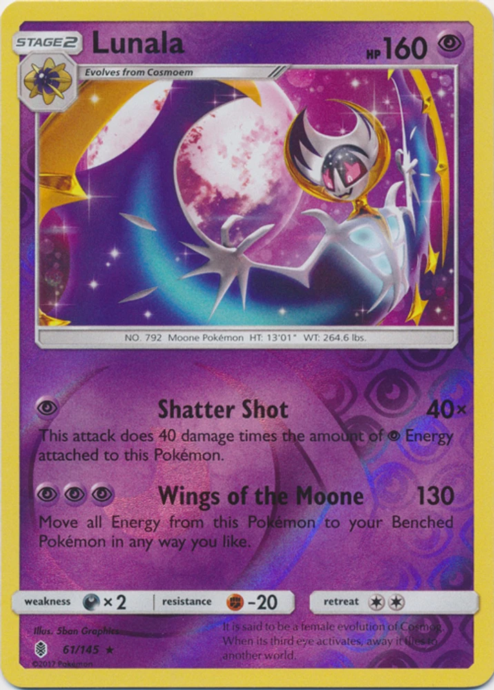 Lunala - 61/145 - Rare - Reverse Holo