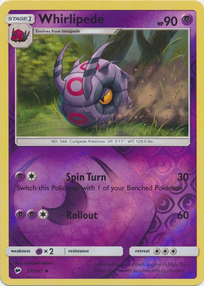 Whirlipede - 57/147 Uncommon Reverse Holo