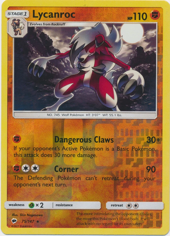 Lycanroc - 75/147 - Reverse Holo Rare