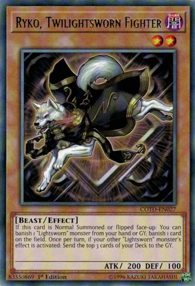 Ryko, Twilightsworn Fighter - COTD-EN027 - Rare - 1st Edition