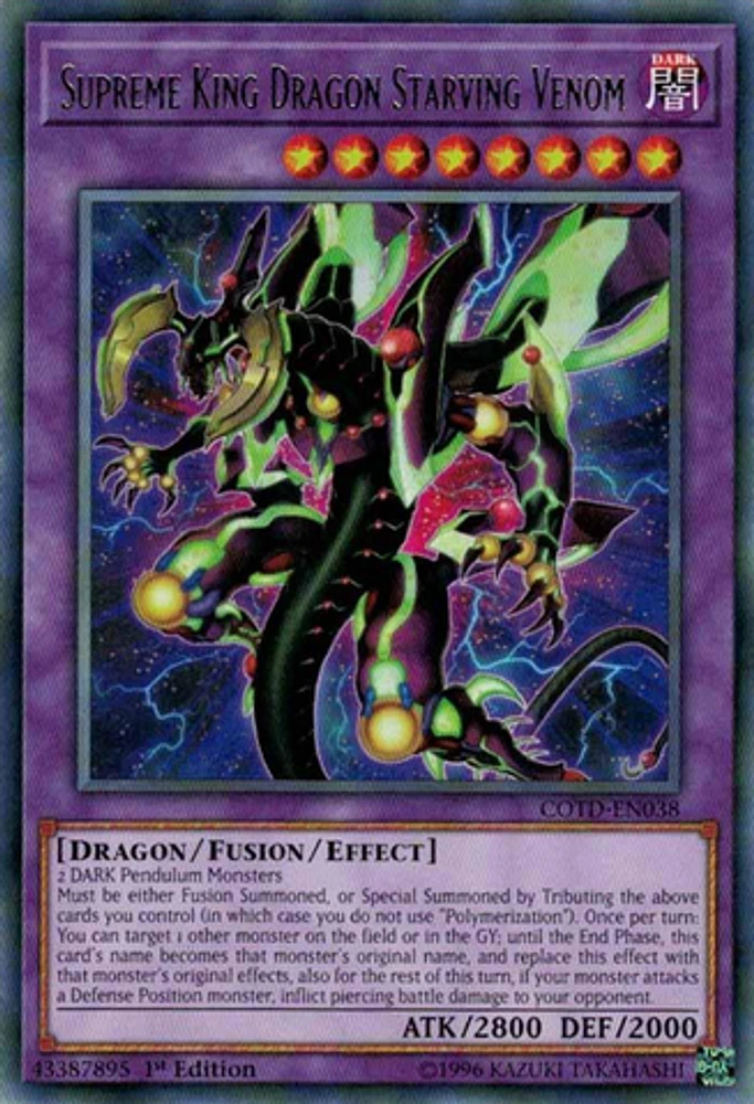 Supreme King Dragon Starving Venom - COTD-EN038 - Rare