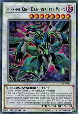 Supreme King Dragon Clear Wing - COTD-EN039 - Rare - 1st Edition