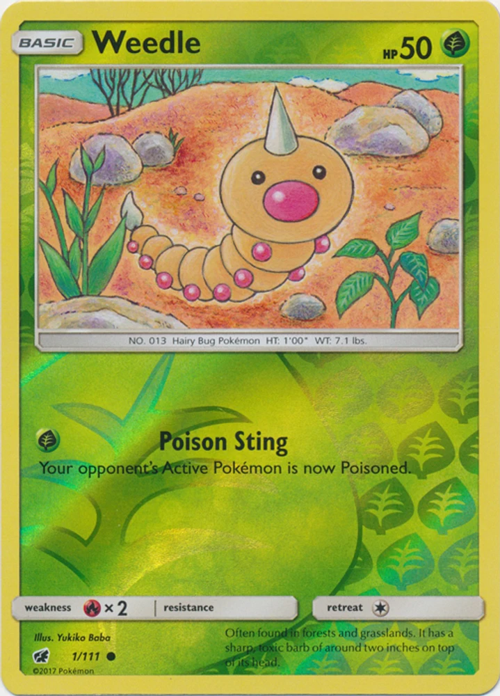 Weedle - 1/111 Common Reverse Holo