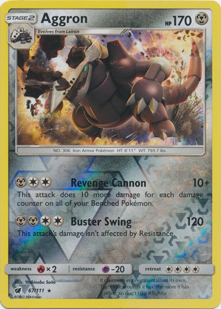 Aggron - 67/111 - Holo Rare - Reverse Holo